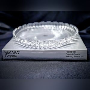 Mikasa Crystal Pleats Serving Dish RC311/313 With Original Box 12"